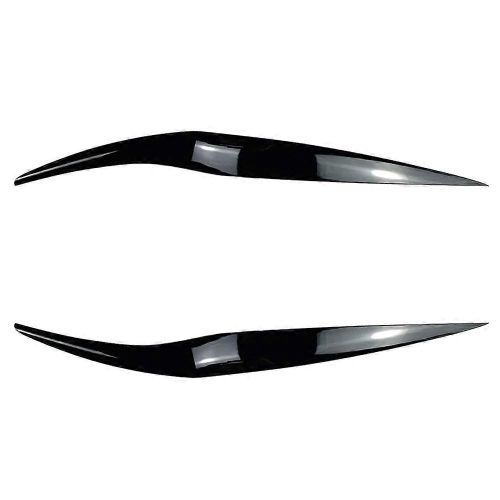 Front Headlight Cover Head Light Lamp Eyelid Eyebrow Trim ABS for Fiesta MK6.5 2013-2017 Bright Bla