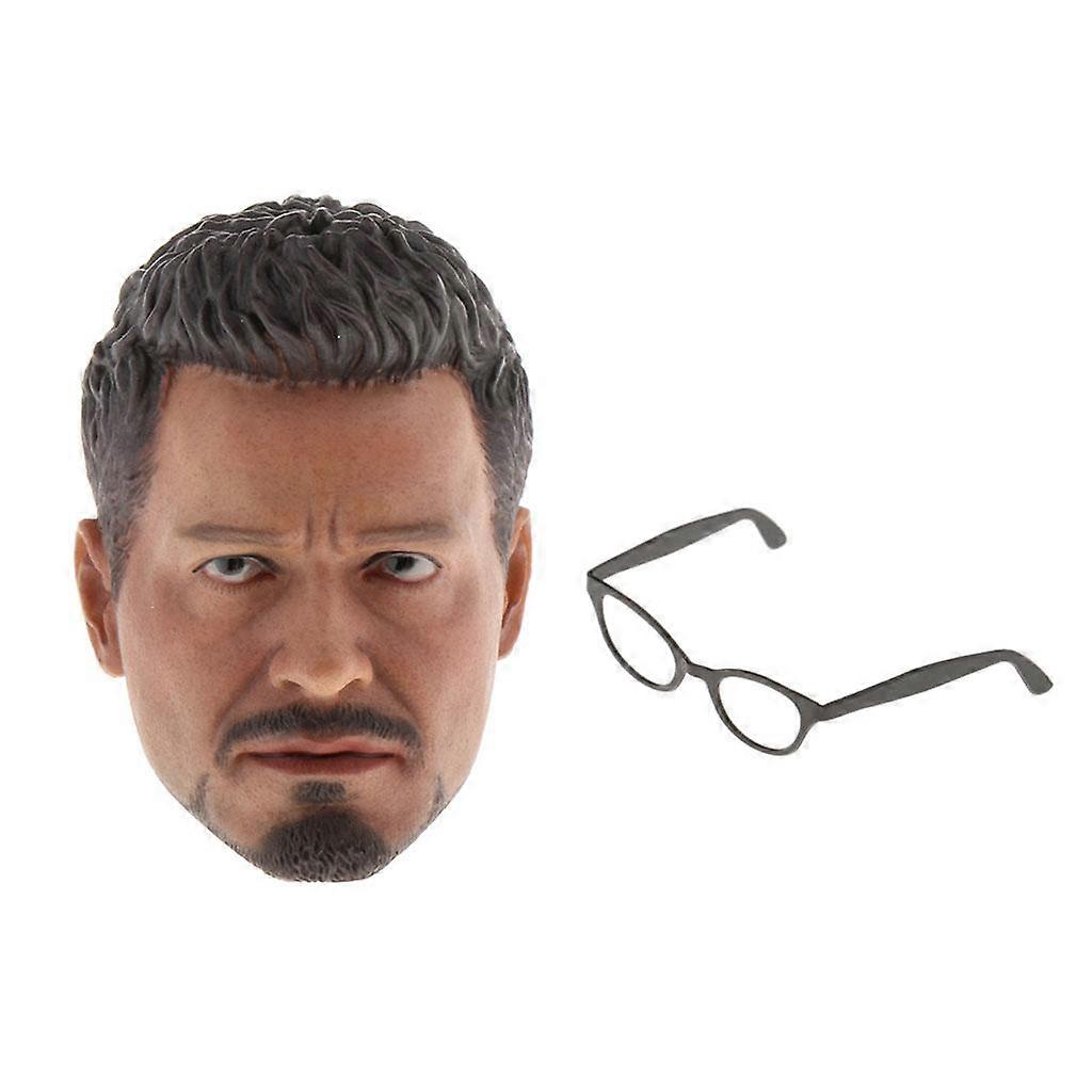 1/6 Head Sculpt Models With Glasses Frame For 12'' TC Dragon Action Figure