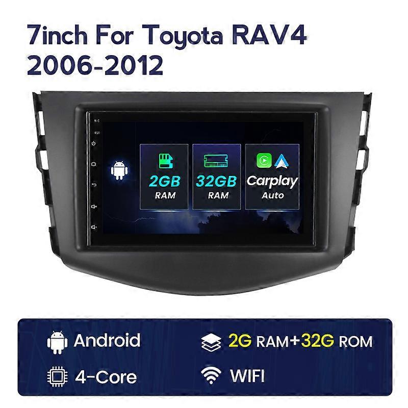 7Auto Multimédia GPS Navigation Voiture Radio Android 11 Pour Toyota RAV4 2006-2012 Built-in Carplay Auto BT DSP 8 + 128 2din Pas de DVD