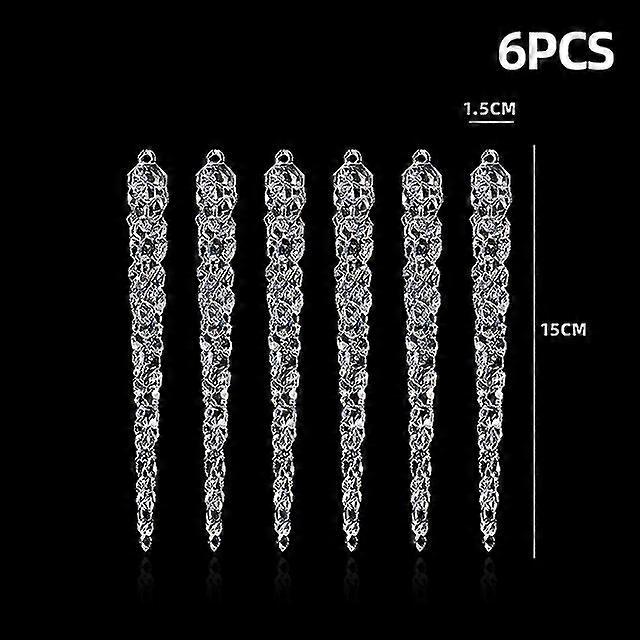 6kpl koristelusimulaatio jää joulupuu roikkuva koriste keinotekoinen kirkas väärennetty jääpuikko talvijuhlat kodin sisustus navidad