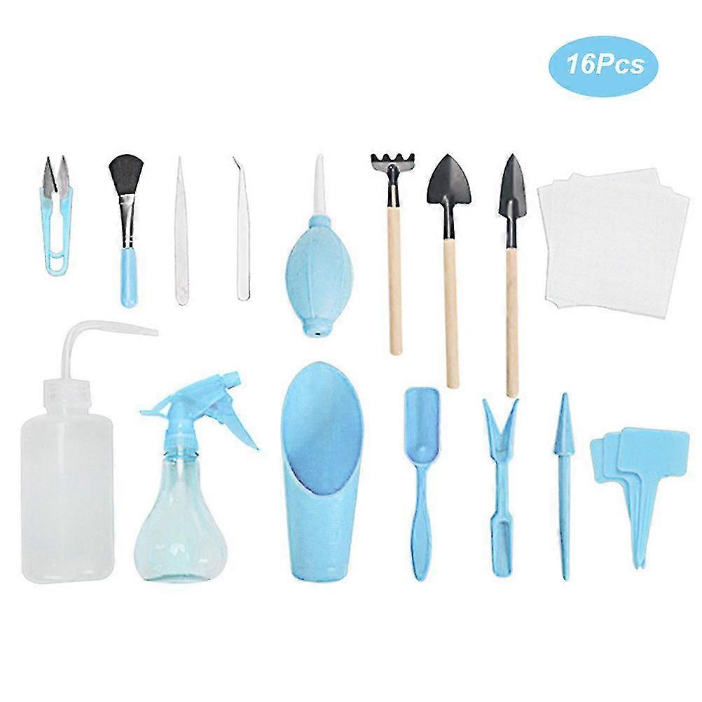 Mini Succulent Gardening Tools Set - 16-Piece Kit for DIY Plant Care Transplanting