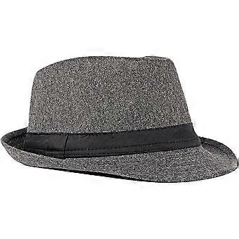 Feutre Impermable Chapeau de Jazz Chapeau Trilby taipuisa tyyli Rtro Bords Rouls Casquettes Souples Chapeaux MelonGris fonc