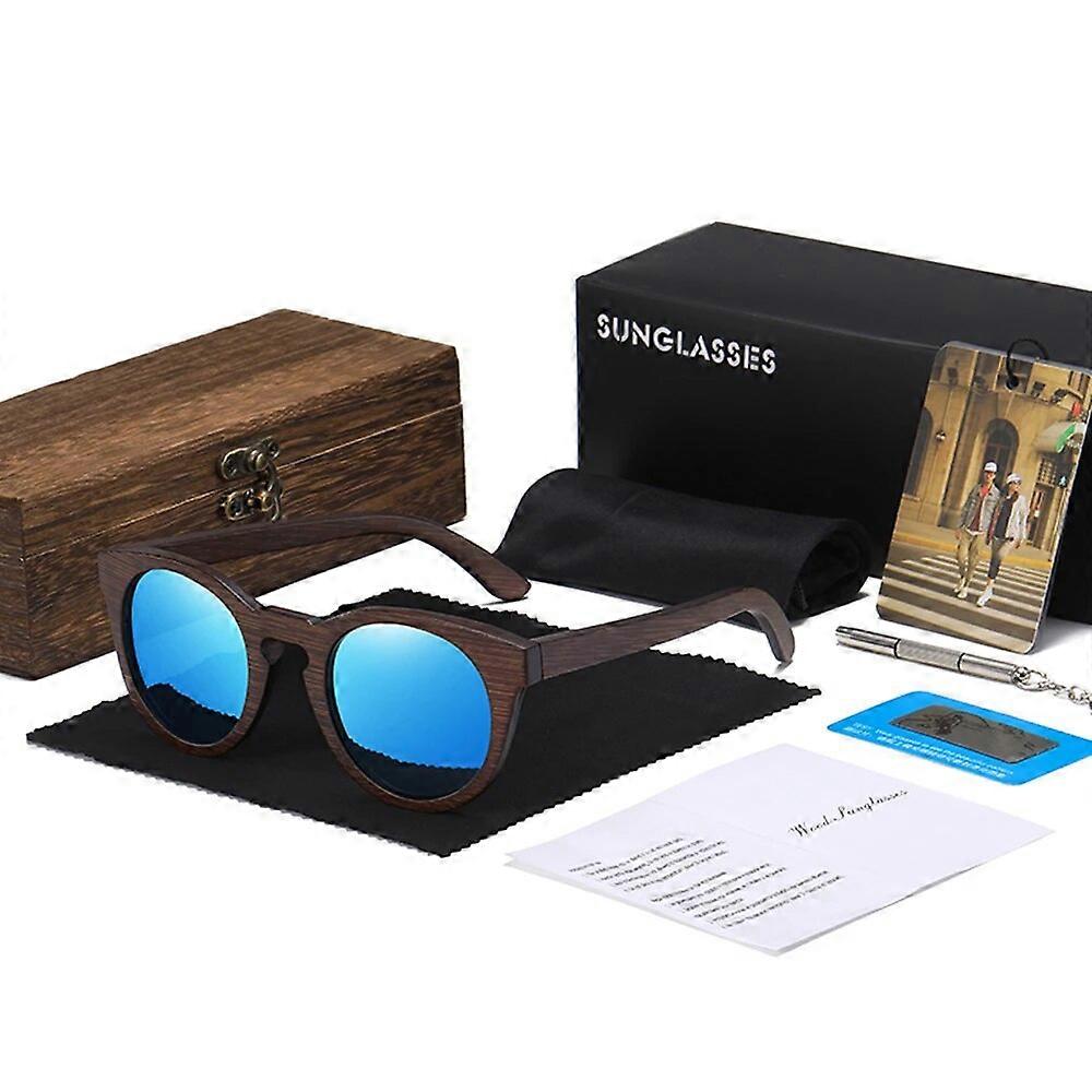 GM Brand Desgin Spring New Style 100% Bamboo Polarized Sunglasses AdultAdult Fashion Glasses UV400 Wooden Square Box
