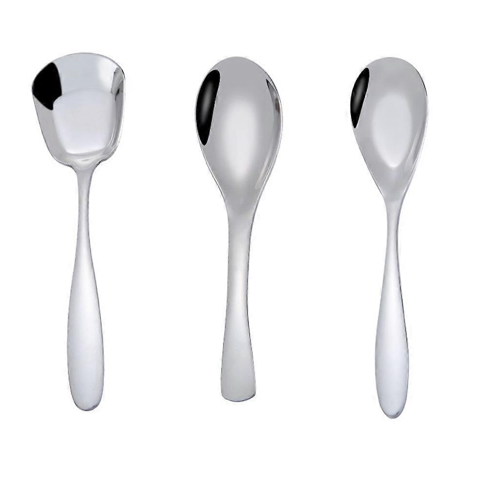 3pcs Cutlery Set Tableware Tableware Spoons Stainless Steel Silver