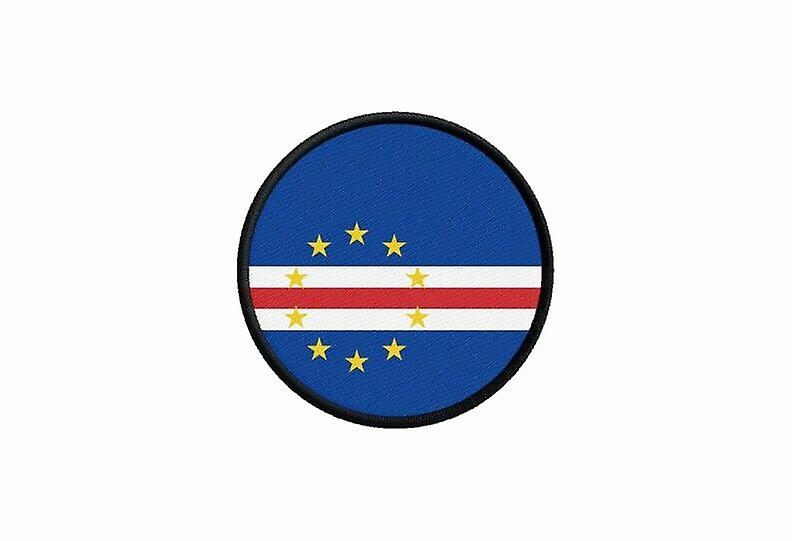Patch ecusson flag cape verde printed thermosticker round round round round