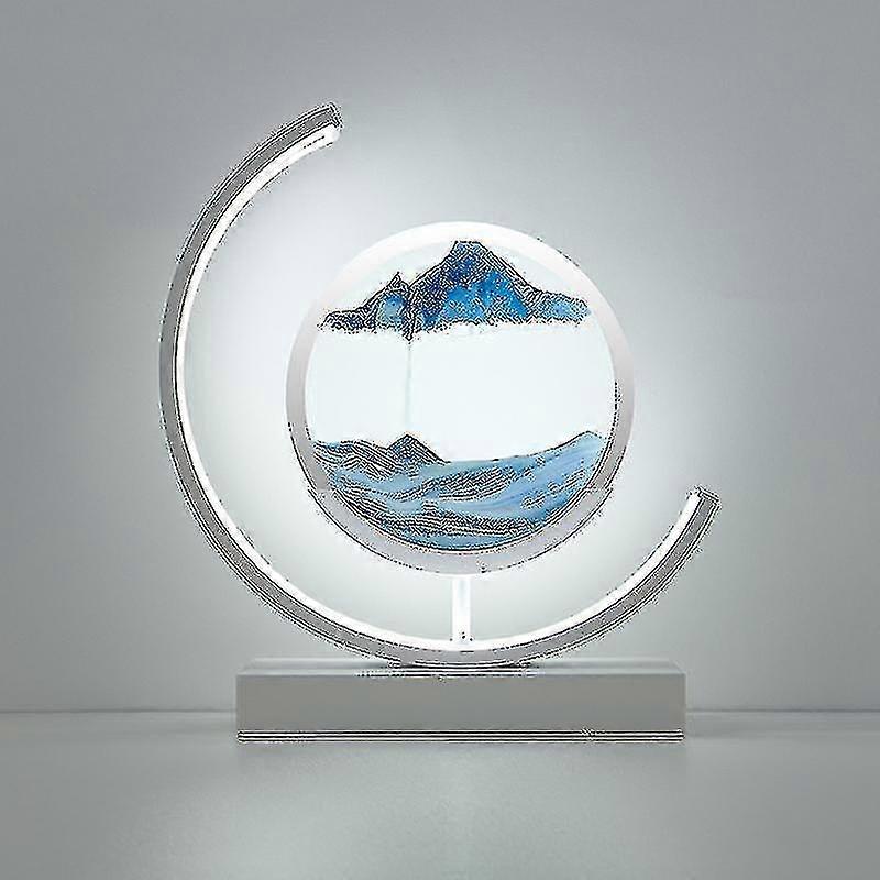 Three-color Quicksand Painting Desk Lamp, Led 3d Moving Sand Art Desk Lamp, 220v Office Desk Lamp 256*283mm
