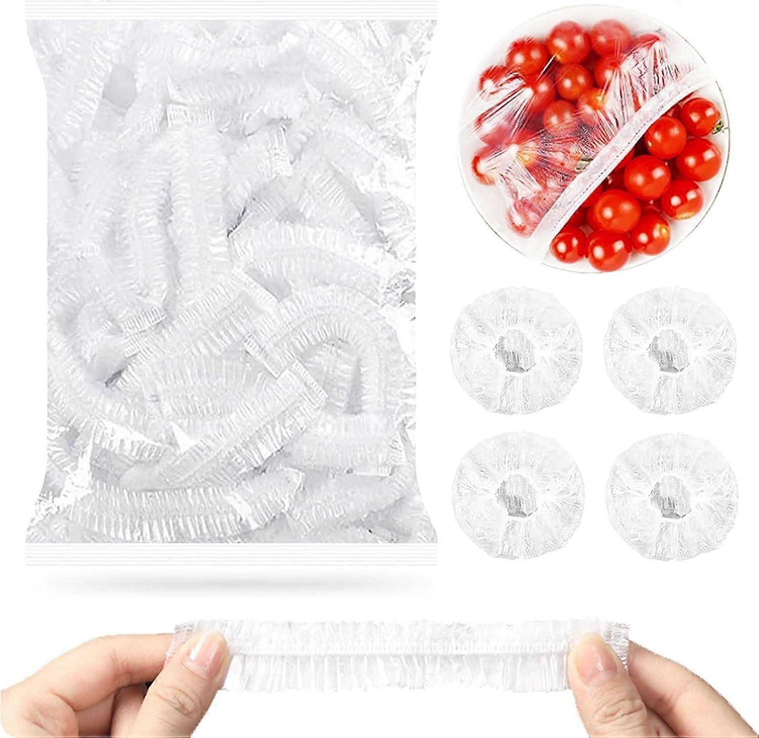 300 Pieces Reusable Food Charlotte, Cling Film with Elastic Bands, Universal Fruit Food Fresh Storage Bags