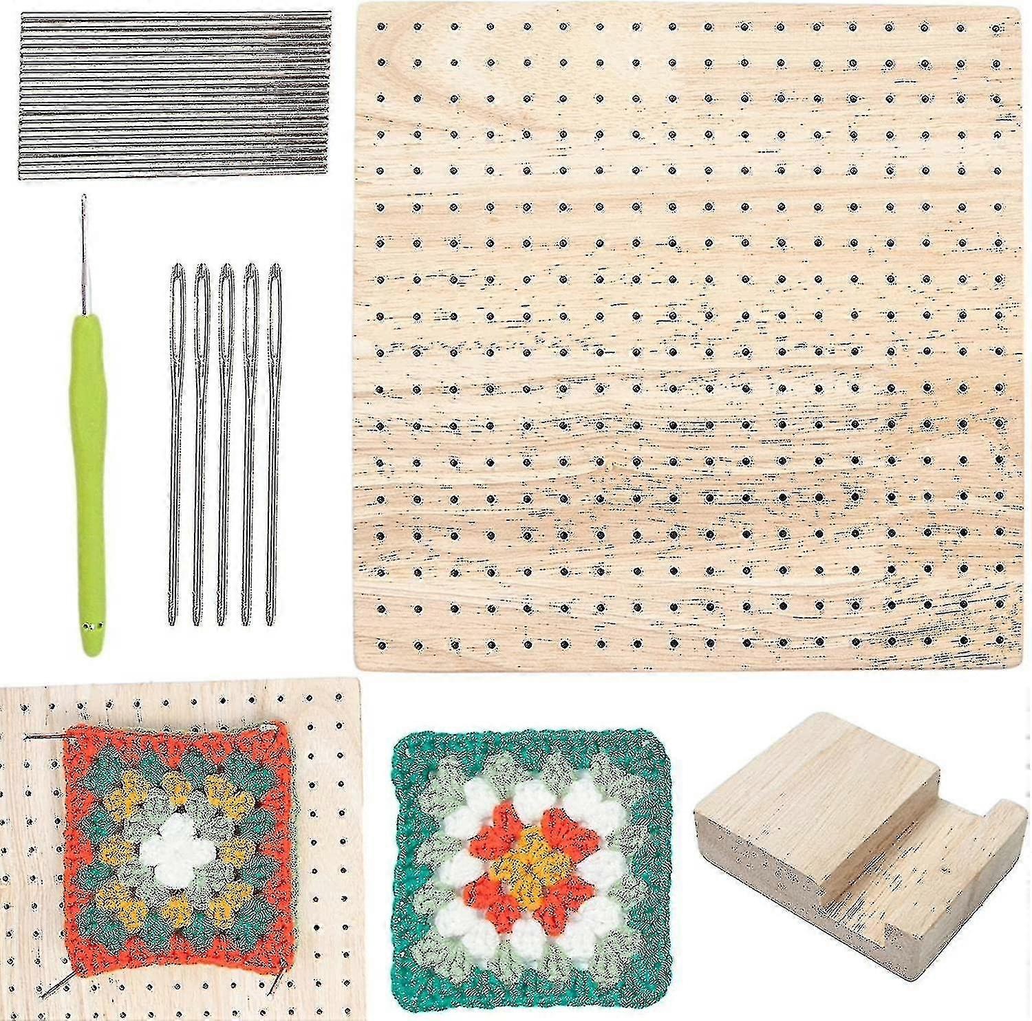 Wood Blocking Board For Knitting Granny Square Blocking Board Blocking Boards Rod Pins & Rod Stabilizer