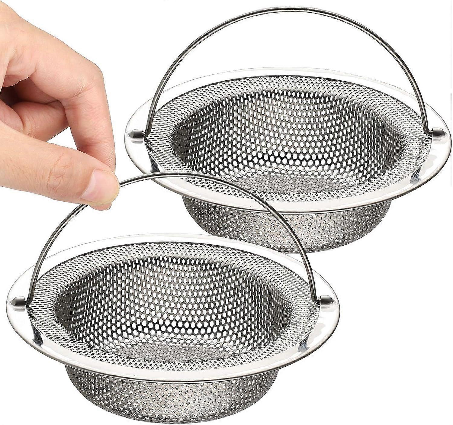Køkkenvaskfiltre Rustfri stålvask sil med håndtag 11cm (110mm) håndtag, mikroperforering med høj densitet 1mm
