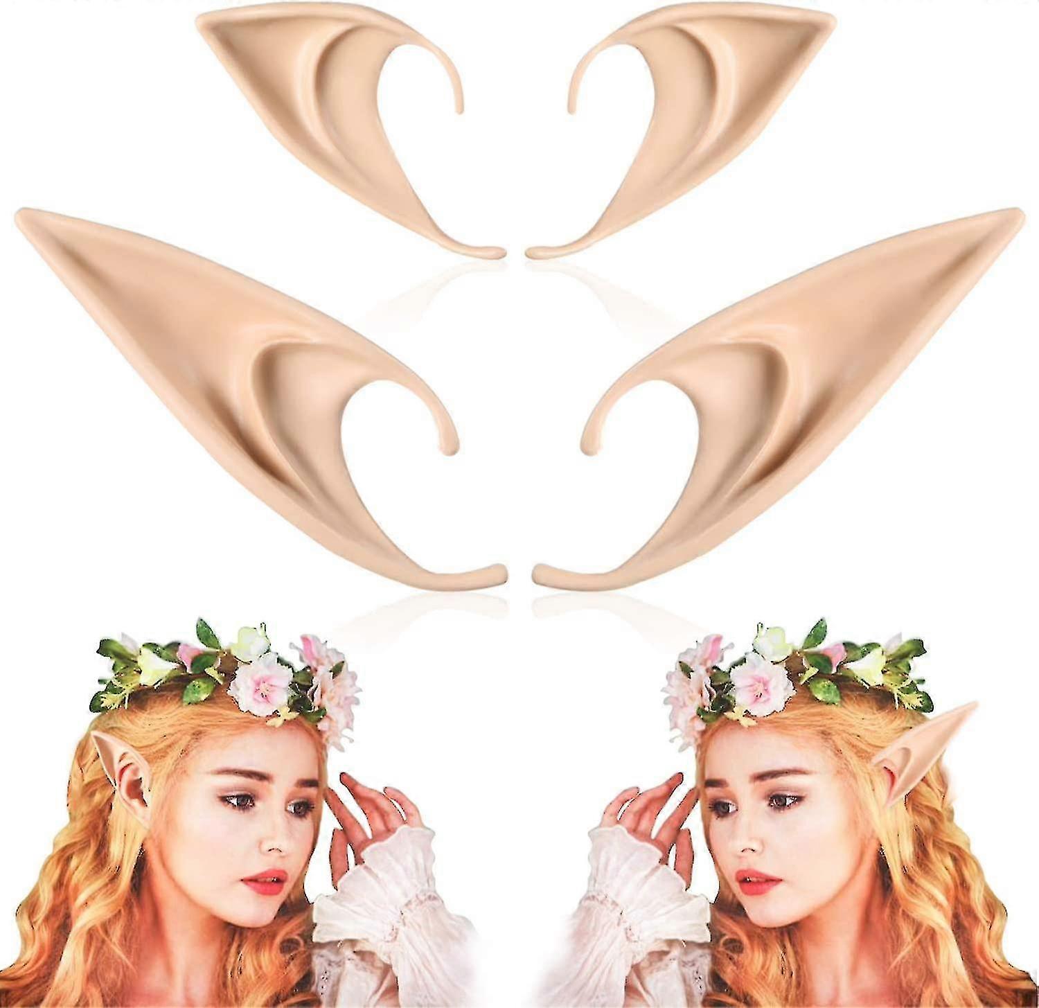 2 pairs of elf ears, halloween elf vampire fairy ears, halloween costume