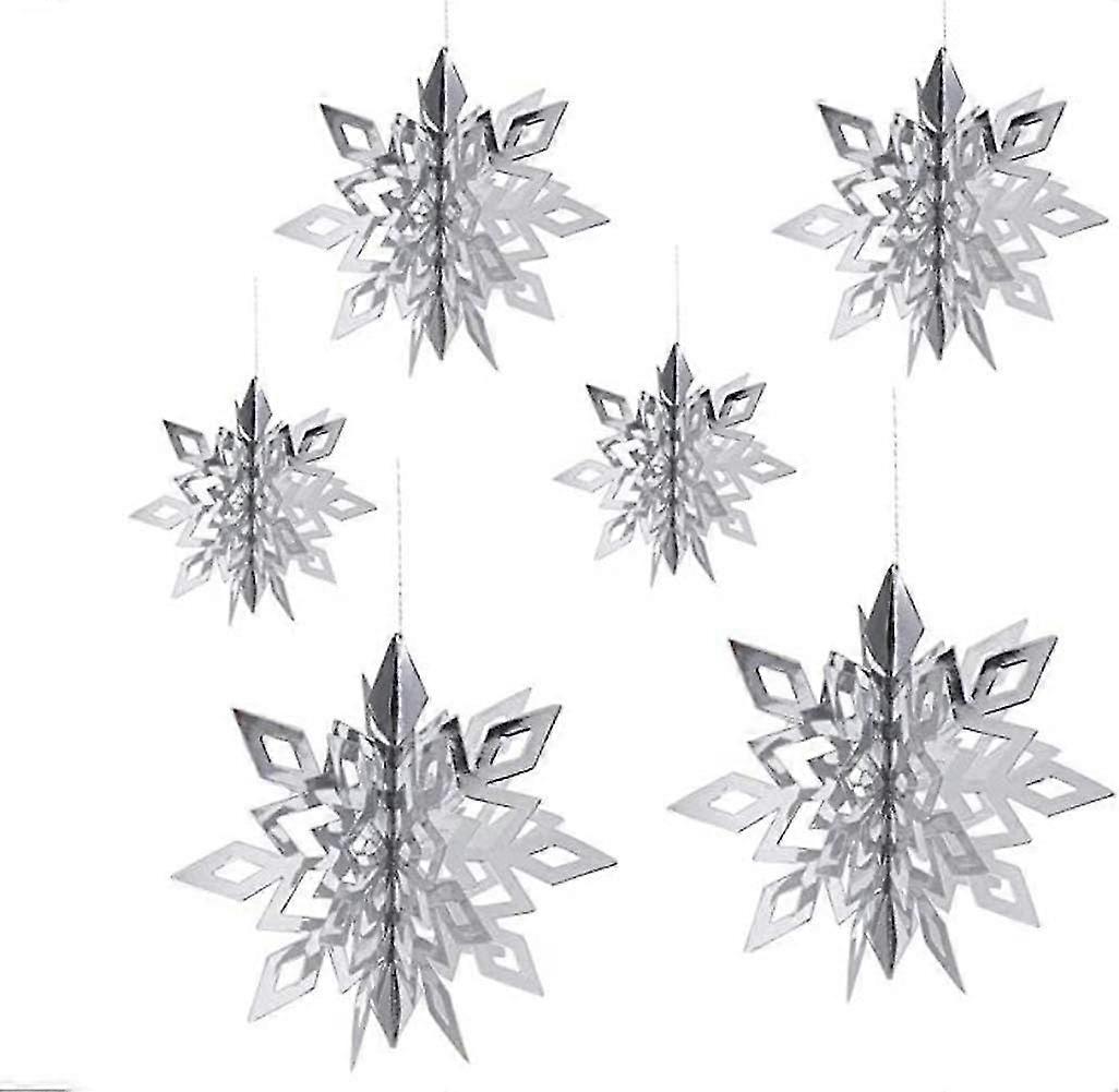 Pack Snowflake String Window Decoration Silver