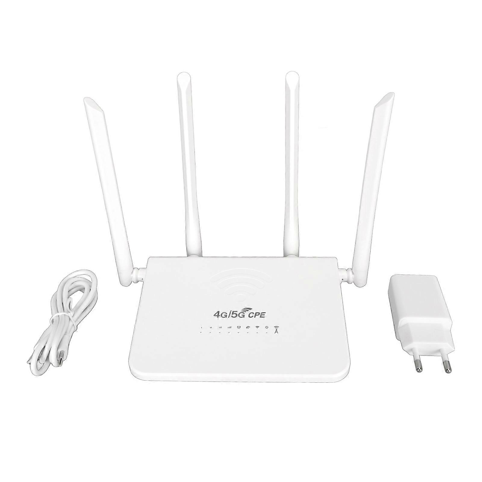 4G WiFi Router 300Mbps Standard SIM Card Slot 4 Antennas Support 20 Users Type C Mobile WiFi Hotspot for Europe 100‑240V