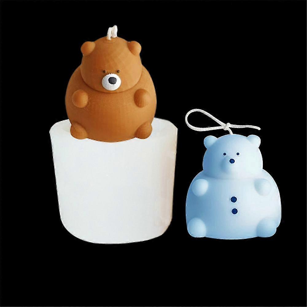 Cartoon Soft Casting Mold 3d Cute Bear Silicone Candle Mold