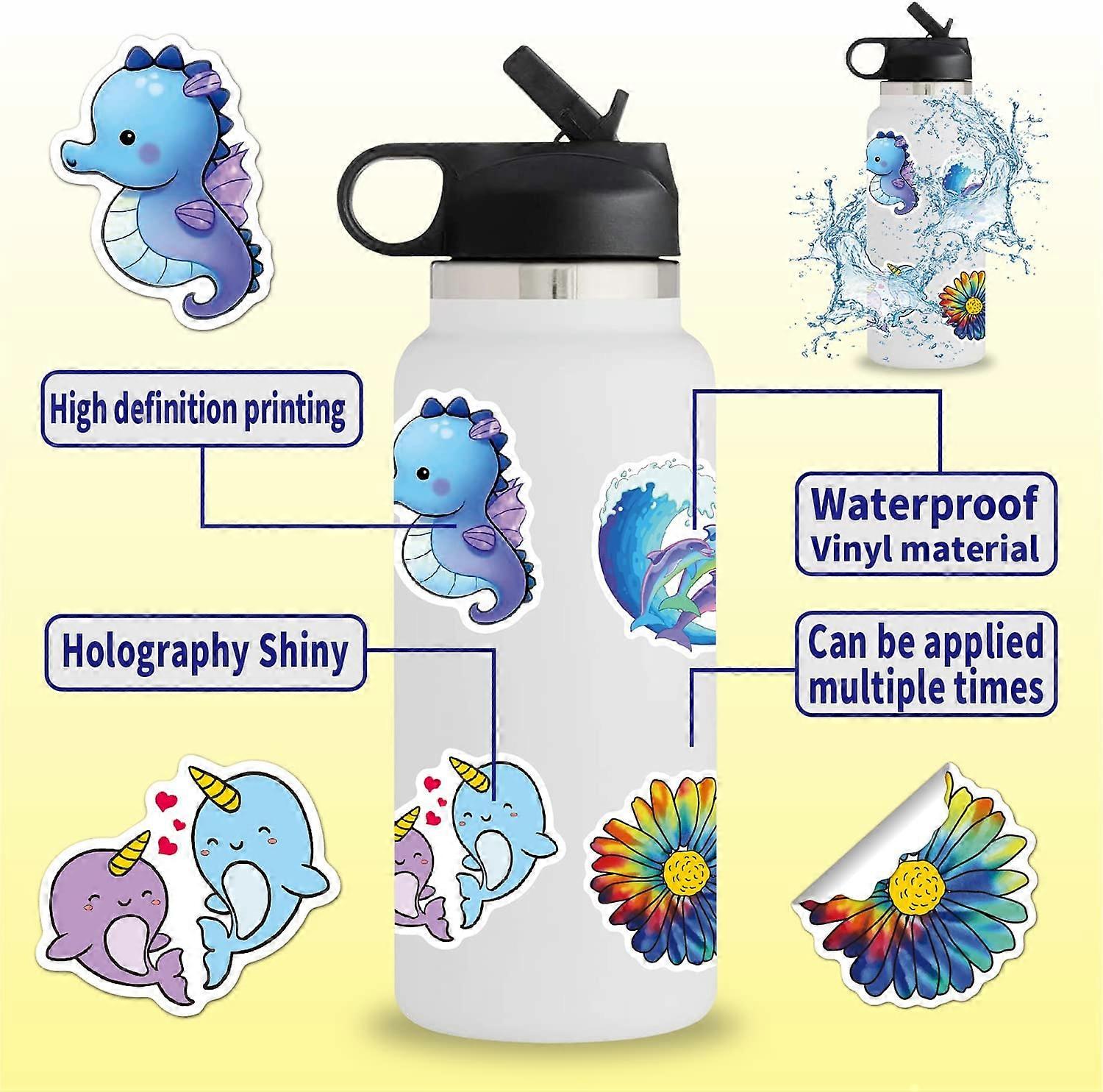 Water Bottle Stickers 100 PCS Aesthetic Stickers for Kids Teens