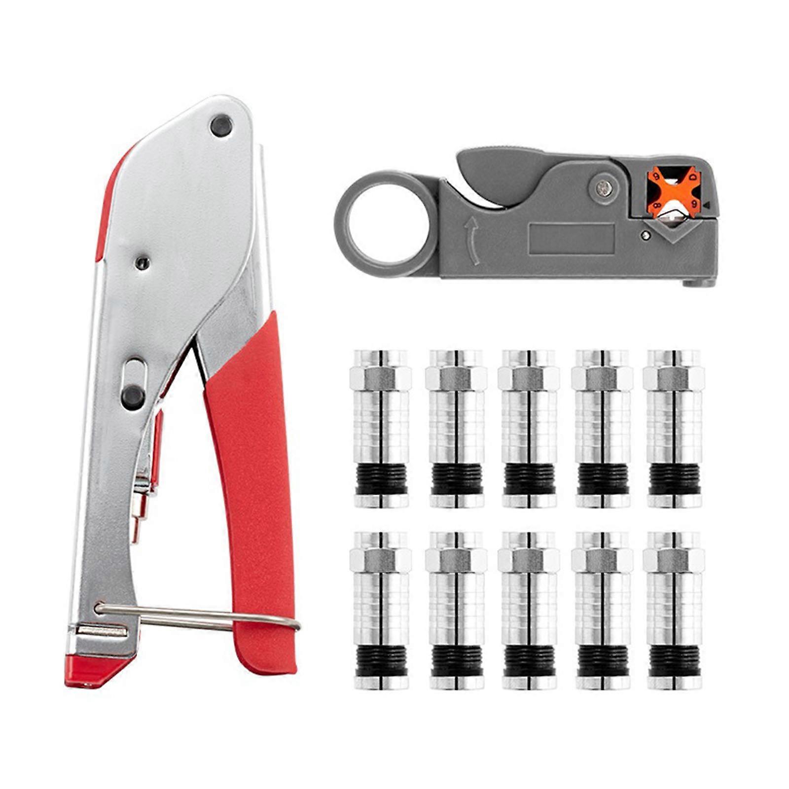 Wire Stripper For RG59/6 Coaxial Cable Crimper With Compression Connectors