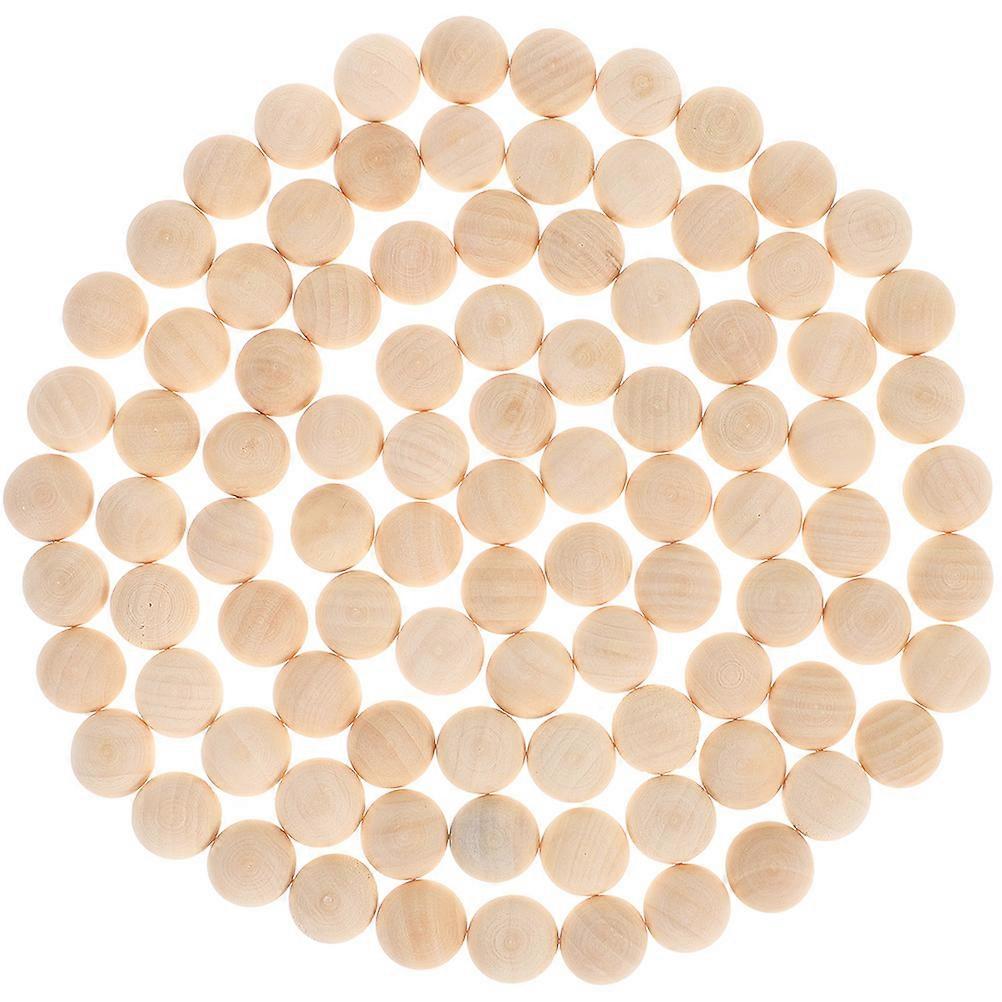 120pcs חרוזי עץ לא גמורים DIY מלאכת יד מספק חצי חרוזי עץ למלאכת יד