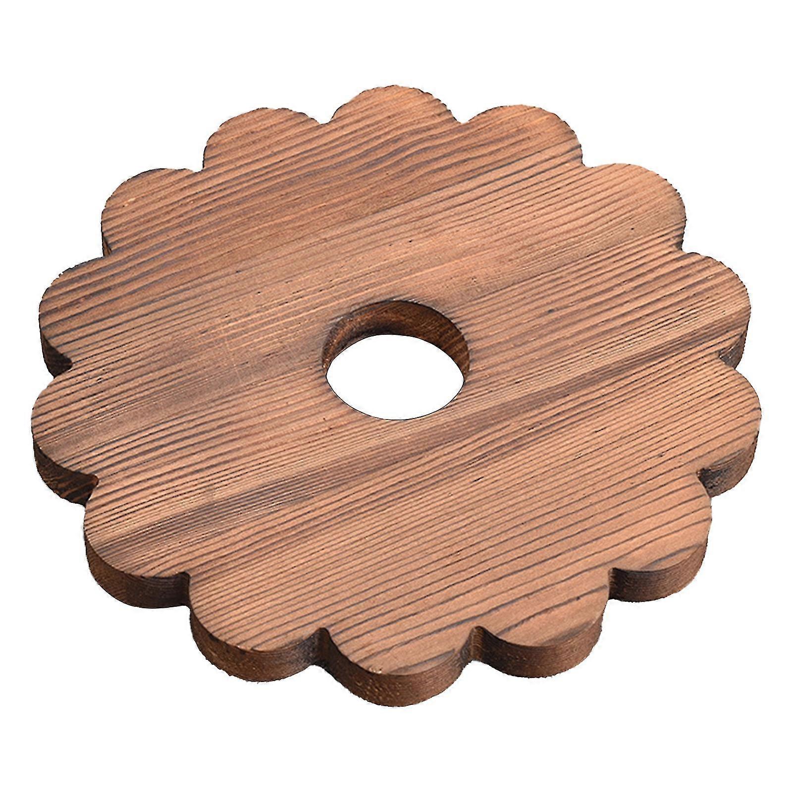 Flowerpot Holding Tray Reliable Movable Wood Practical Good Loading Planter Holding Tray For Balcony