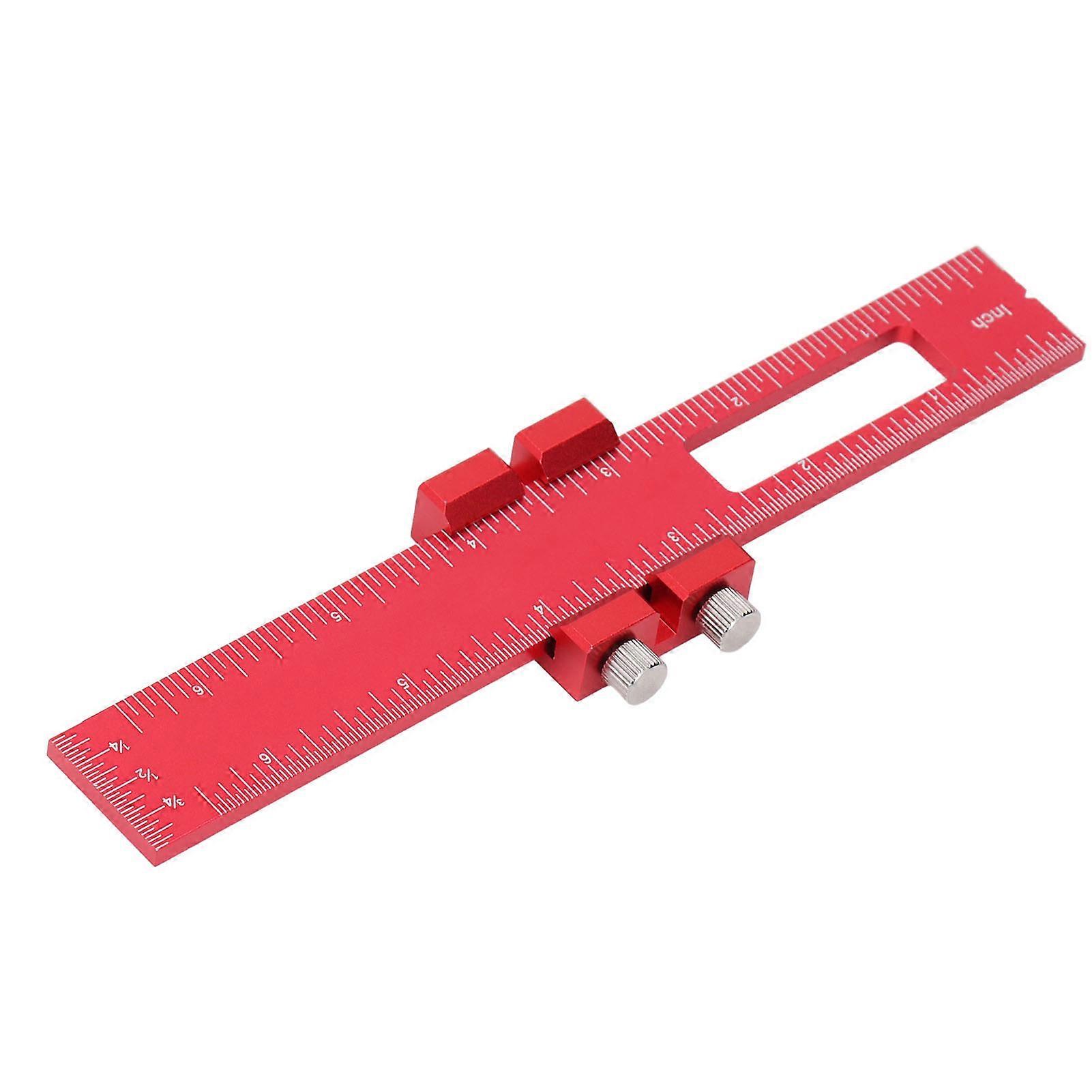 Woodworking Scribing Ruler 6 Inch Aluminum Alloy Multi Functional Marking Measuring Tool 