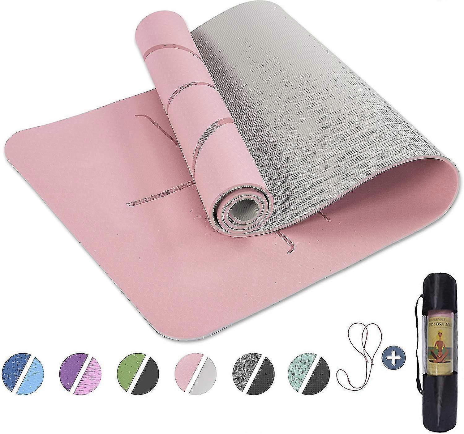 Yogamatte Mattierung Instructional Anti-Rutsch Yogamatte mit Tasche