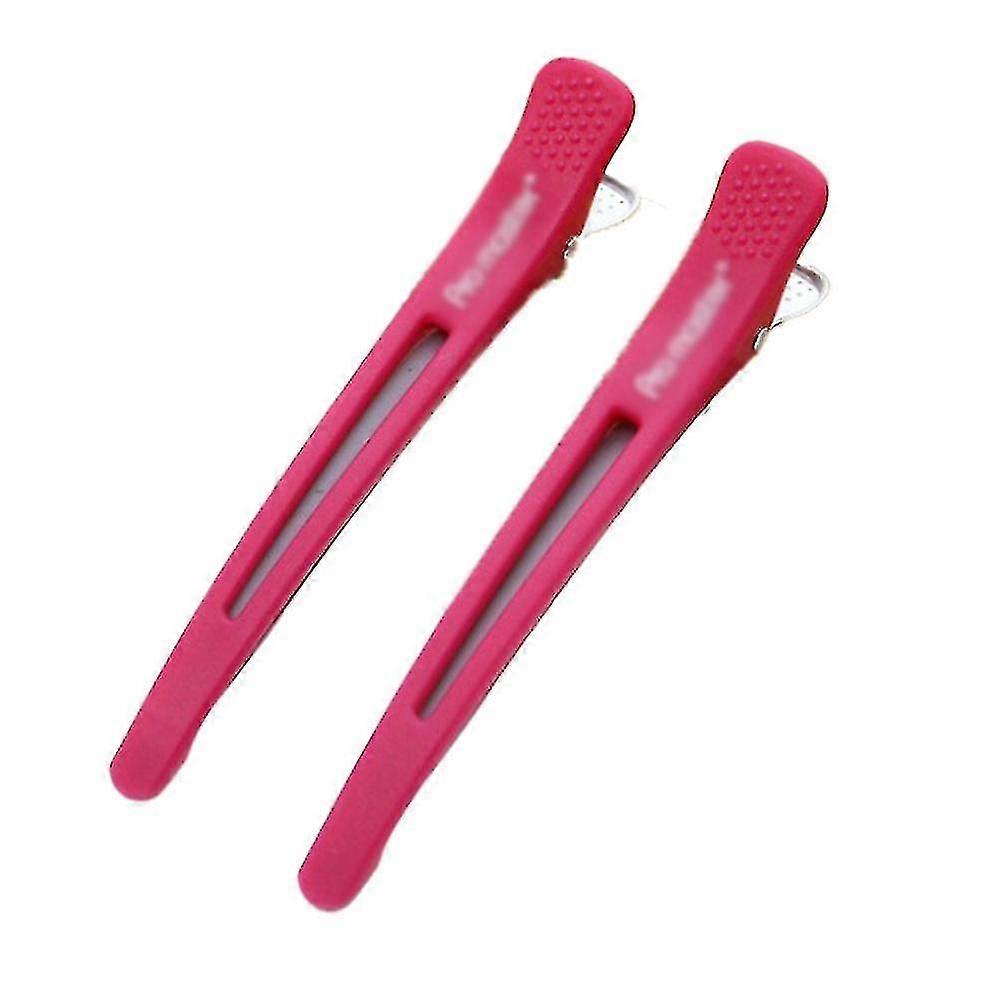 ダックビルドヘアローラークリッププロフェッショナルヘアスタイリングクリップセクショニングヘアカットクリップ(色:ピンク)