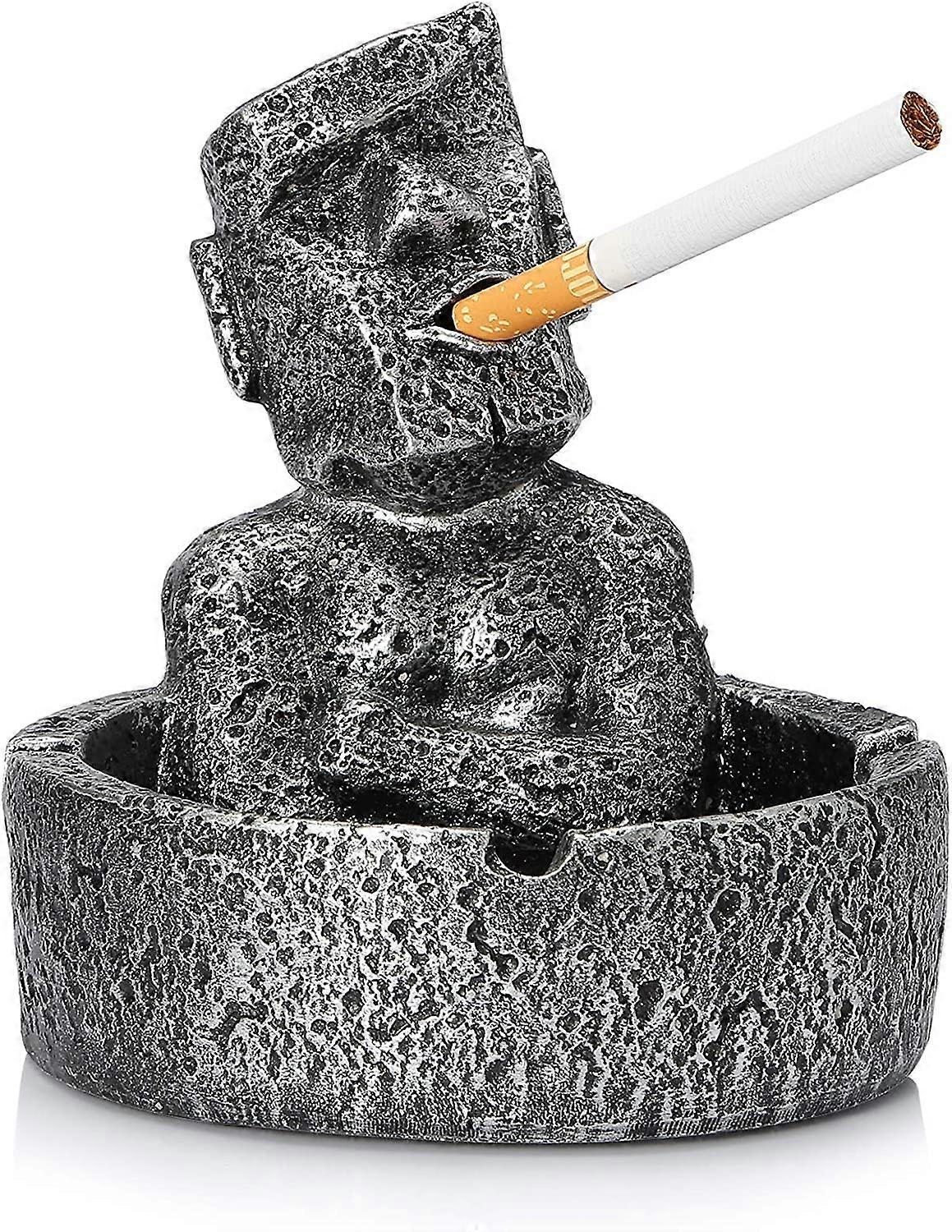 Moai Stein Aschenbecher, winddicht, Zigarettenaschenbecher für den Innen- oder Außenbereich, Zigarrenaschenbecher
