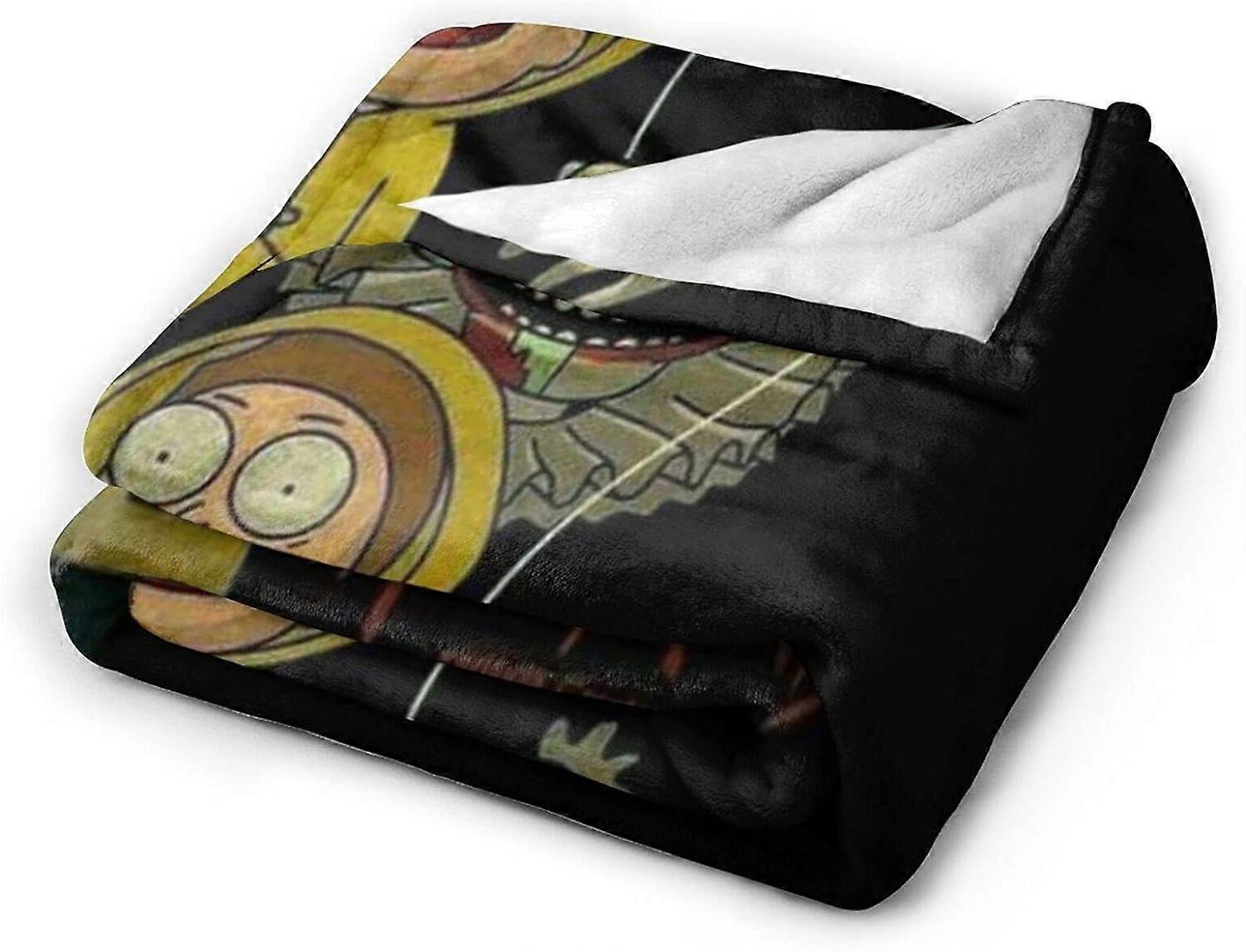 Cobertores de Flanela Rick And Morty Cobertores de Lã Leve e Macia para Sofá-Cama -W418-R1504