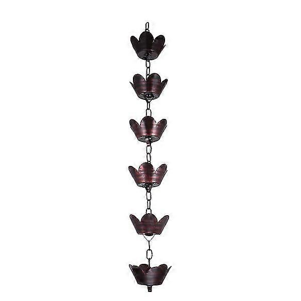 1m Metal Rain Chain Petal Shape Chimes And Cups Rain Catcher For Gutter