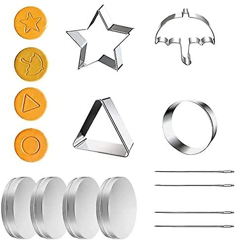 Squid Cookie Cutters Set12PCS Hot Biscuits Molds Shape - Triangle Circle Star Umbrella with Tin Box Needle