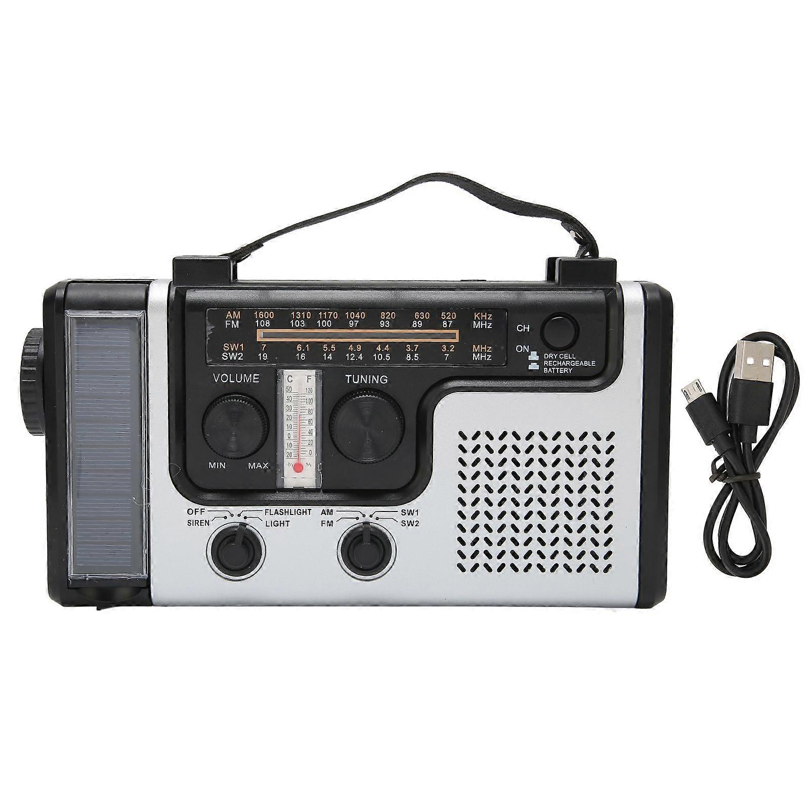 LED Hand Crank Radio AM FM SW Solar Dynamo Outdoor Emergency Radio with ...