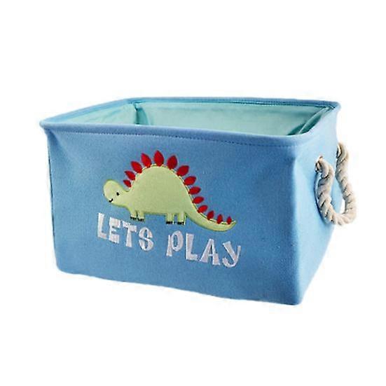 Canvas Folding Embroidery Cartoon Dinosaur Toy Laundry Storage Basket Organizer