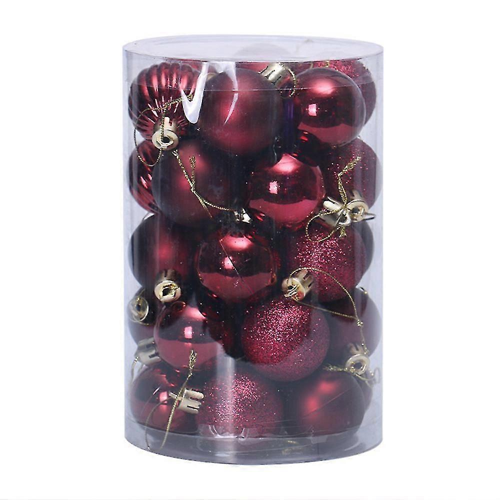 34件4cm防摔圣诞球装饰品，适用于Xtmas树婚礼生日派对装饰