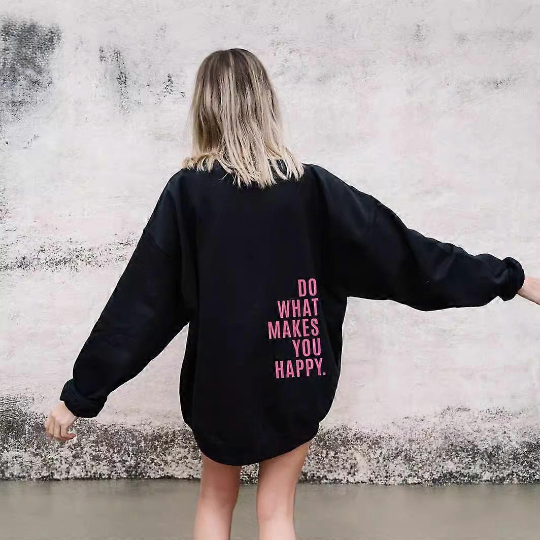 Do What Makes You Happy Sweat à capuche imprimé Haut pour femme