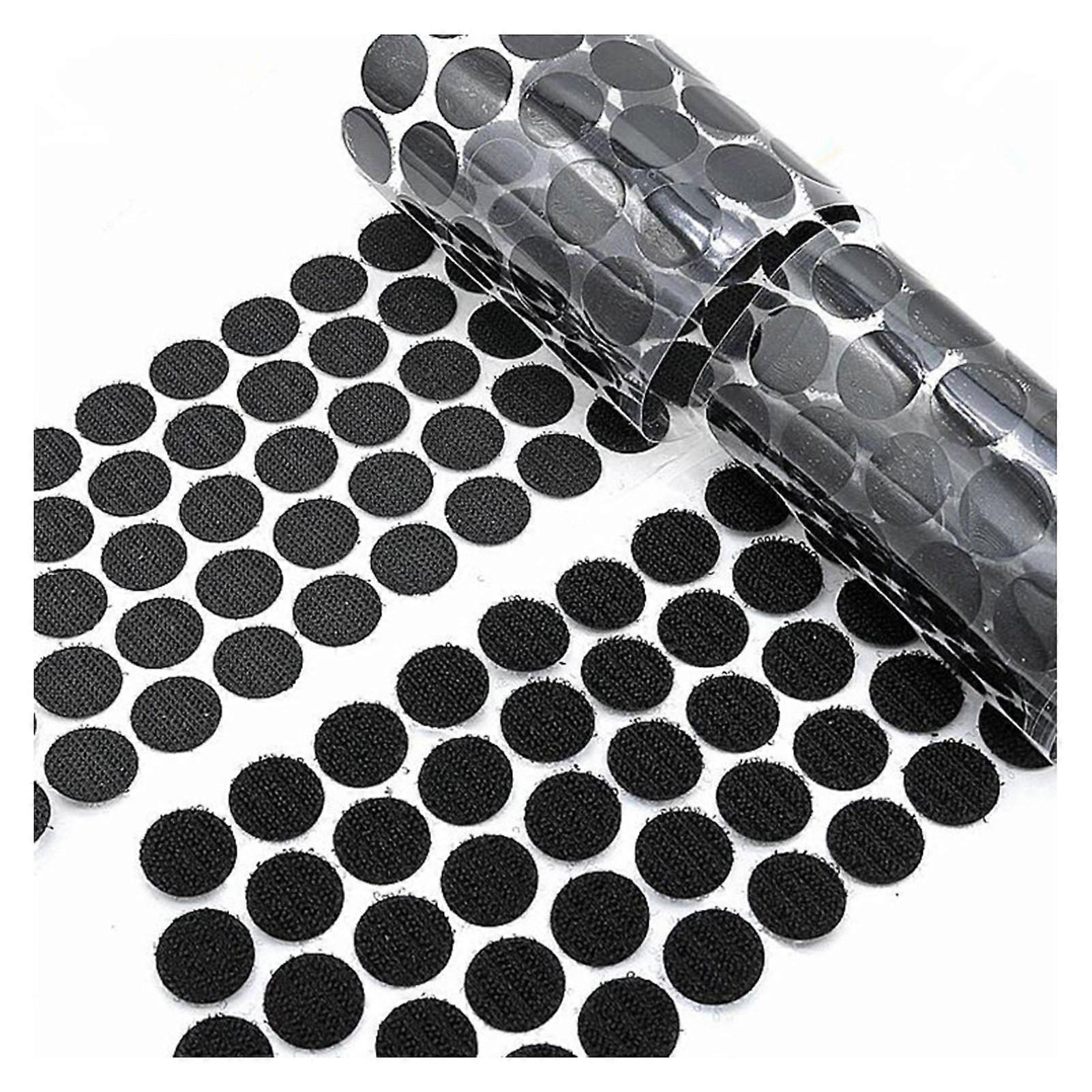 500Pcs Self-adhesive Dot 10MM Diameter Reusable Classroom School DIY Handmade Projects Nylon Sticky Back Hook Coin Round Fastener Tape