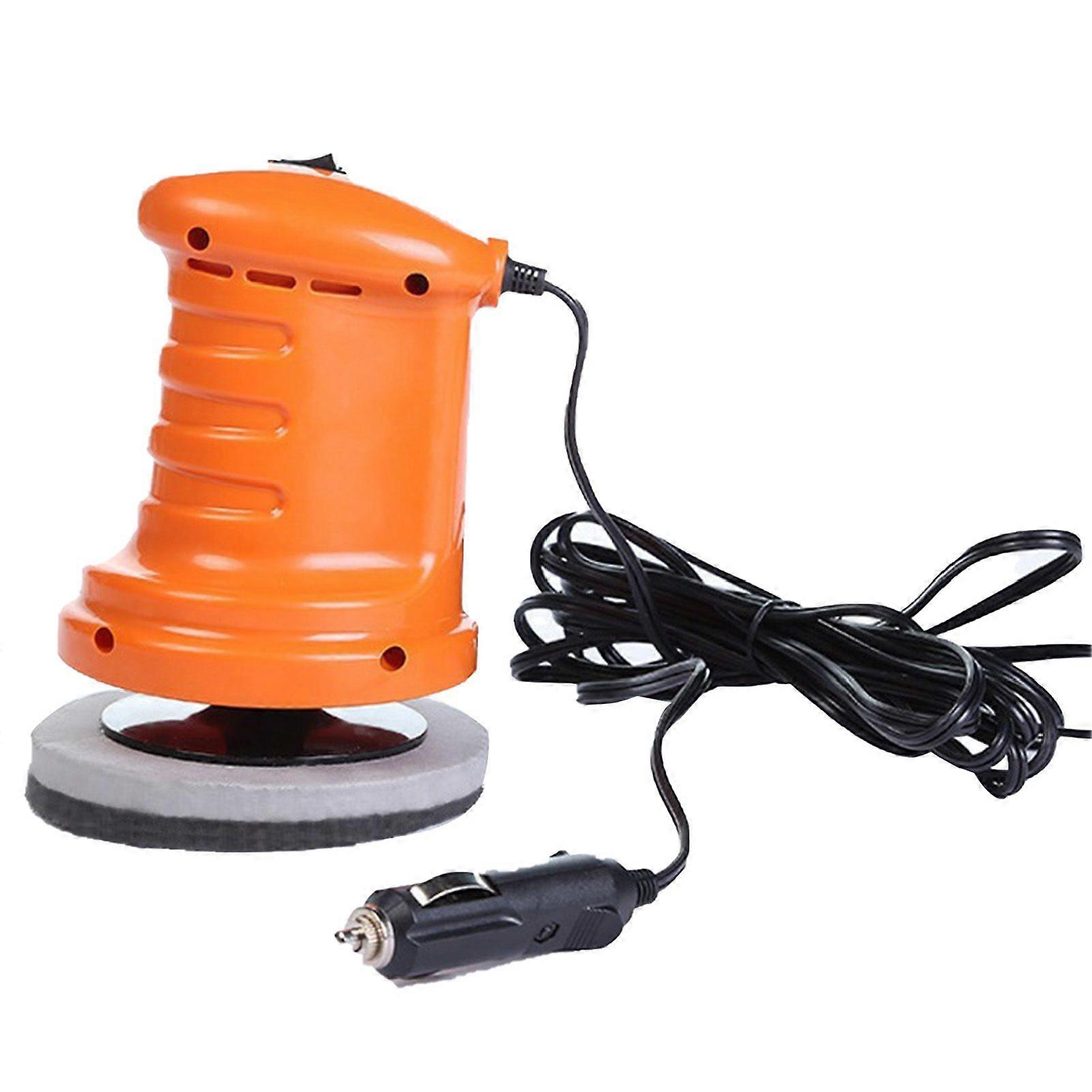 Mini Car Waxing Machine 12V High Efficiency Polishing Detailing Scratch Remover Machine Electric Portable Car Waxer Orange MK8748