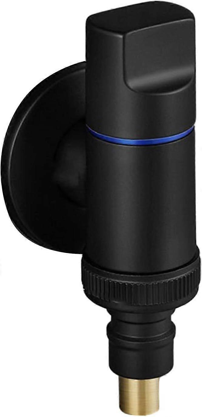 Brass Washing Machine Faucet with Quick Open Water Stop - Black