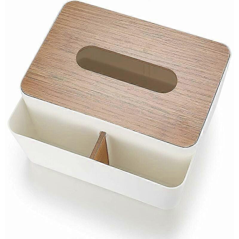 Rectangular Storage Tissue Box, Desk Organizer for Paper, Pens, and Phones