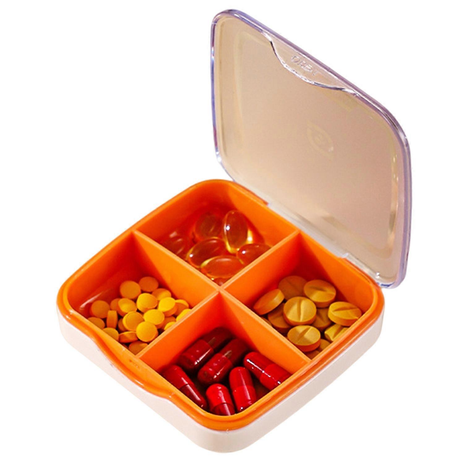 4/6 Grids Pill Box Compartment Design Moisture Proof Good Sealing Dustproof Portable Travel Tablet
