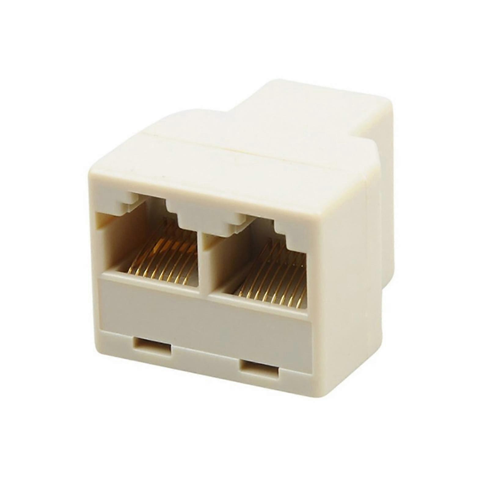 Connector 1 to 2 Way Parallel Wiring Small Ethernet Network Adapter
