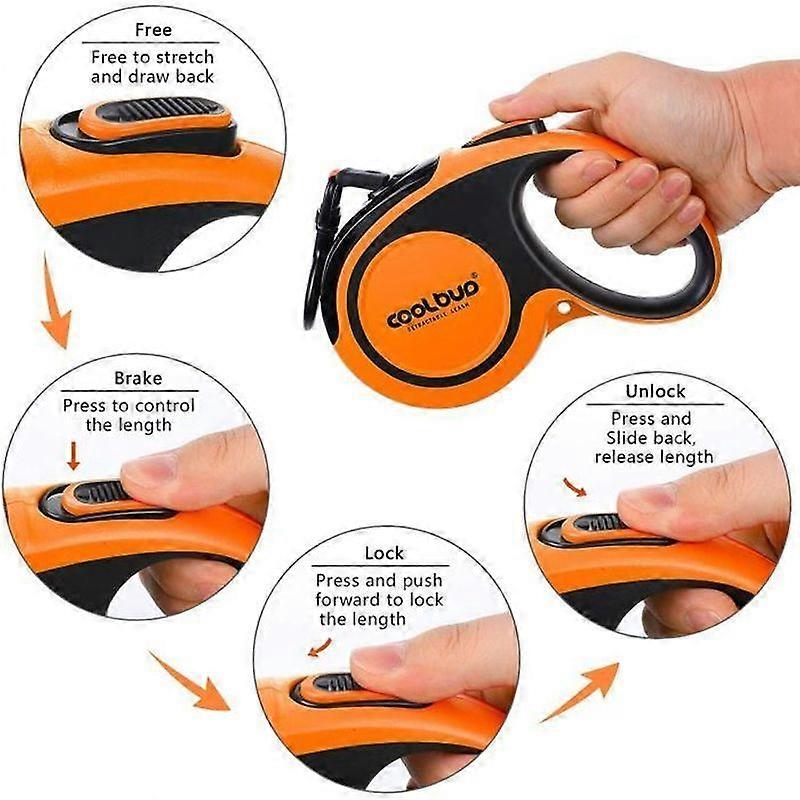 Retractable Dog Leash for Large Dogs Up to 50kg Strong Nylon Ribbon ...