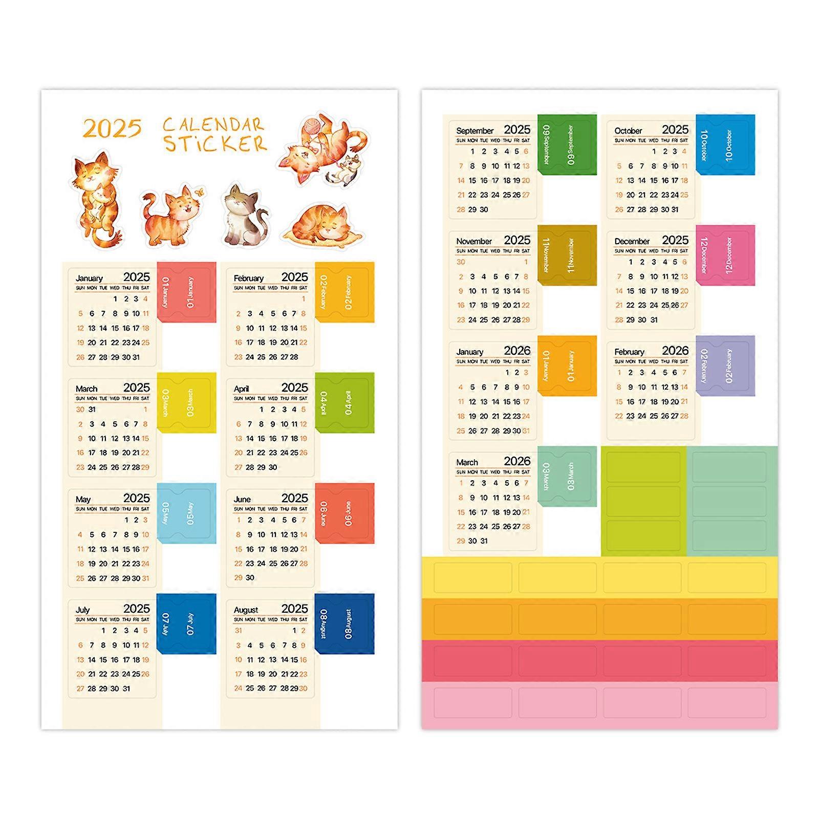 2025 Calendar Stickers Diary Notebook Classification Label Stickers Month Stickers PUW1575