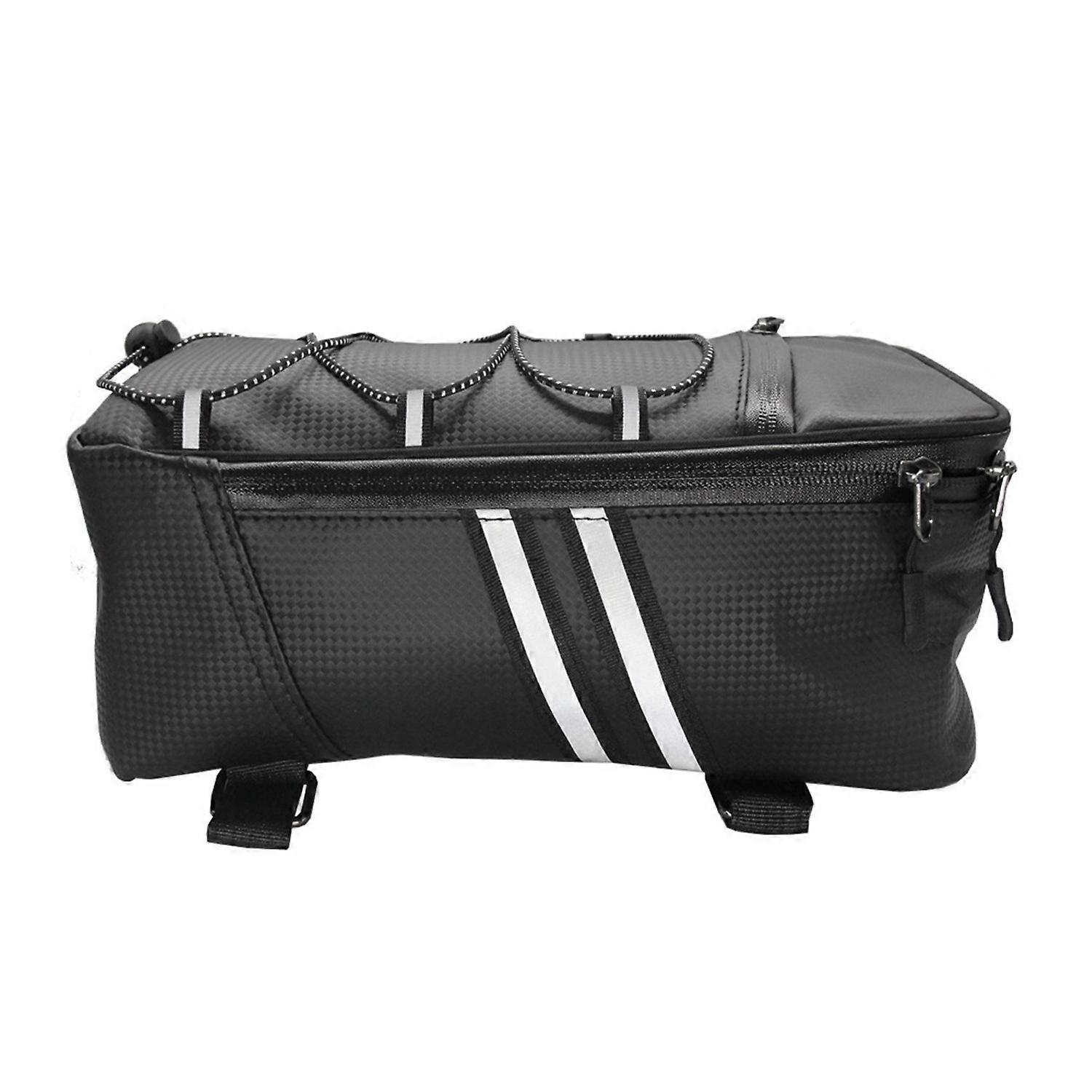 Bike Rack Rear Carrier Bag Trunk Bag PU Leather Waterproof 9L Large Capacity Storage Luggage Cycle