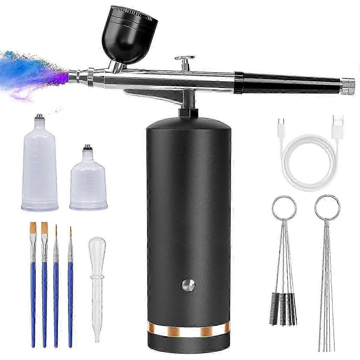 Airbrush Kit with Compressor - 48PSI Rechargeable Cordless Non-Clogging High-Pressure Air Brush Set