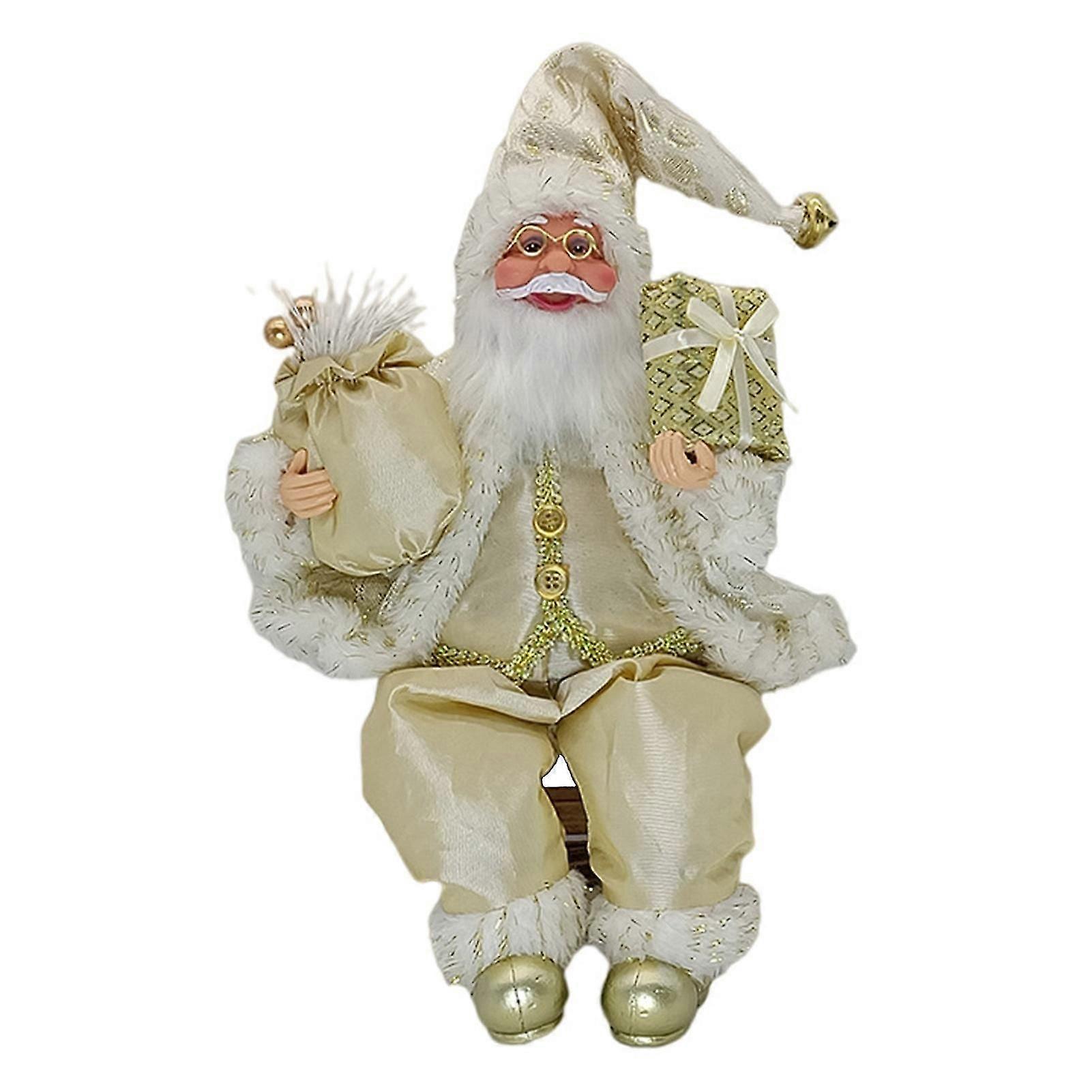 35cm Sitting Santa Clauses Ornaments Exquisite Charming Christmas Artwares for Office