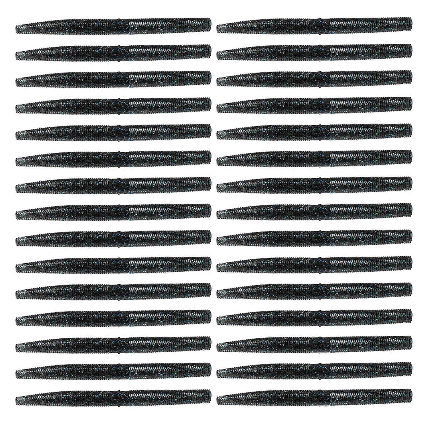 30Pcs Weiche Angelköder mit Salz Kunststoff Regenwurm Angelköder Salz Duft Weich PVC Stick Köder Salz Einfach zu bedienen