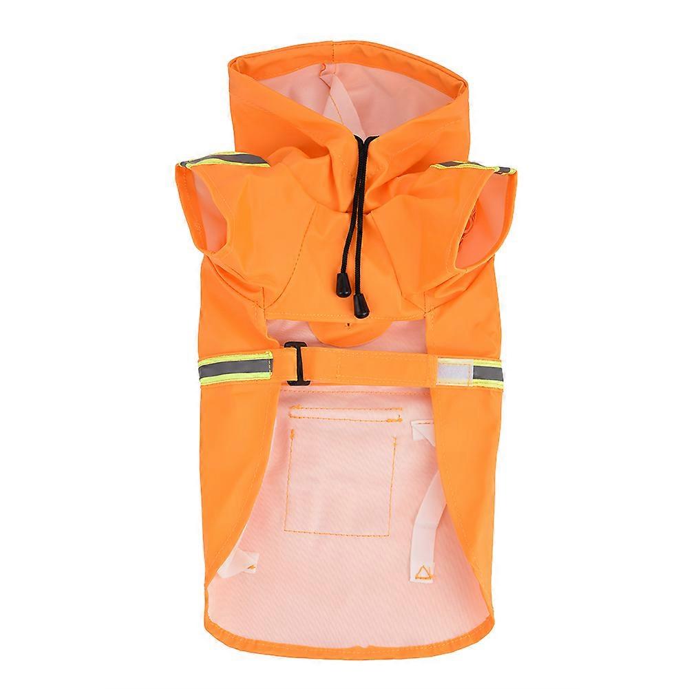 Dog Puppy PU Rain Coat with Reflective Strips, Waterproof Outdoor Jacket in Multiple Sizes for Small to Medium Breeds