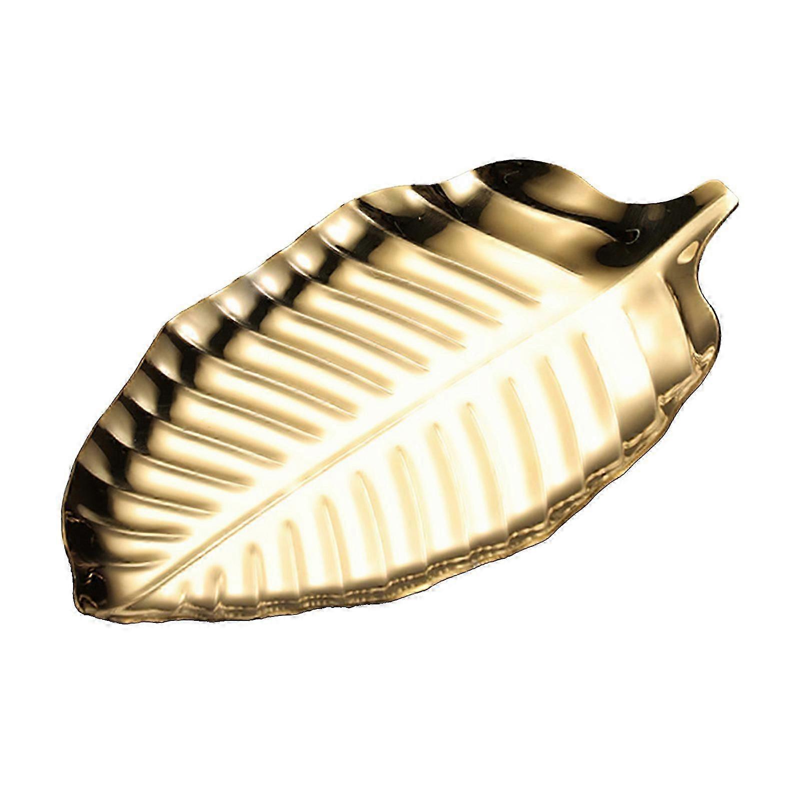 Wharick Sauce Dish Nordic Style Non-slip Stainless Steel Leaf Shape Dipping Tray Restaurant Supplies