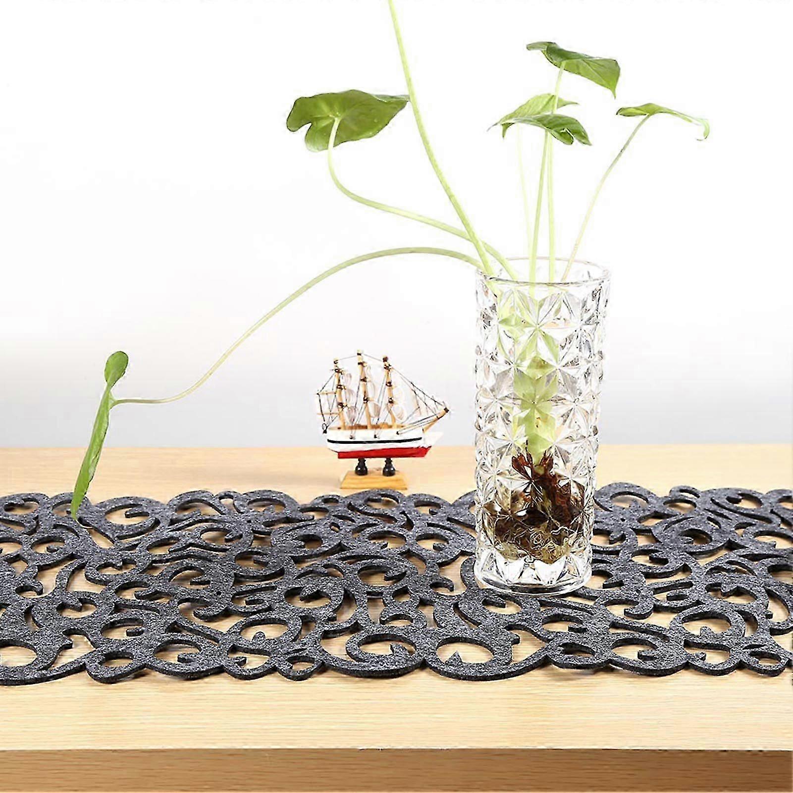 Dark Gray Rectangle Shape Felt Tablecloth Runner Placemats Table Mats Household Decorations