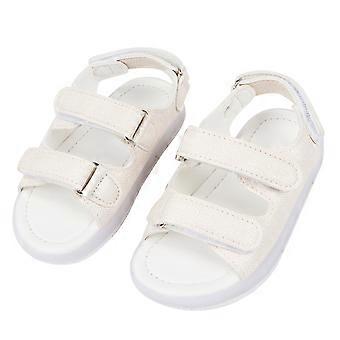 Baby Boys Girls Soft Sole Summer Shoes Comfortable Kids Sandals With LED Light(White 22)