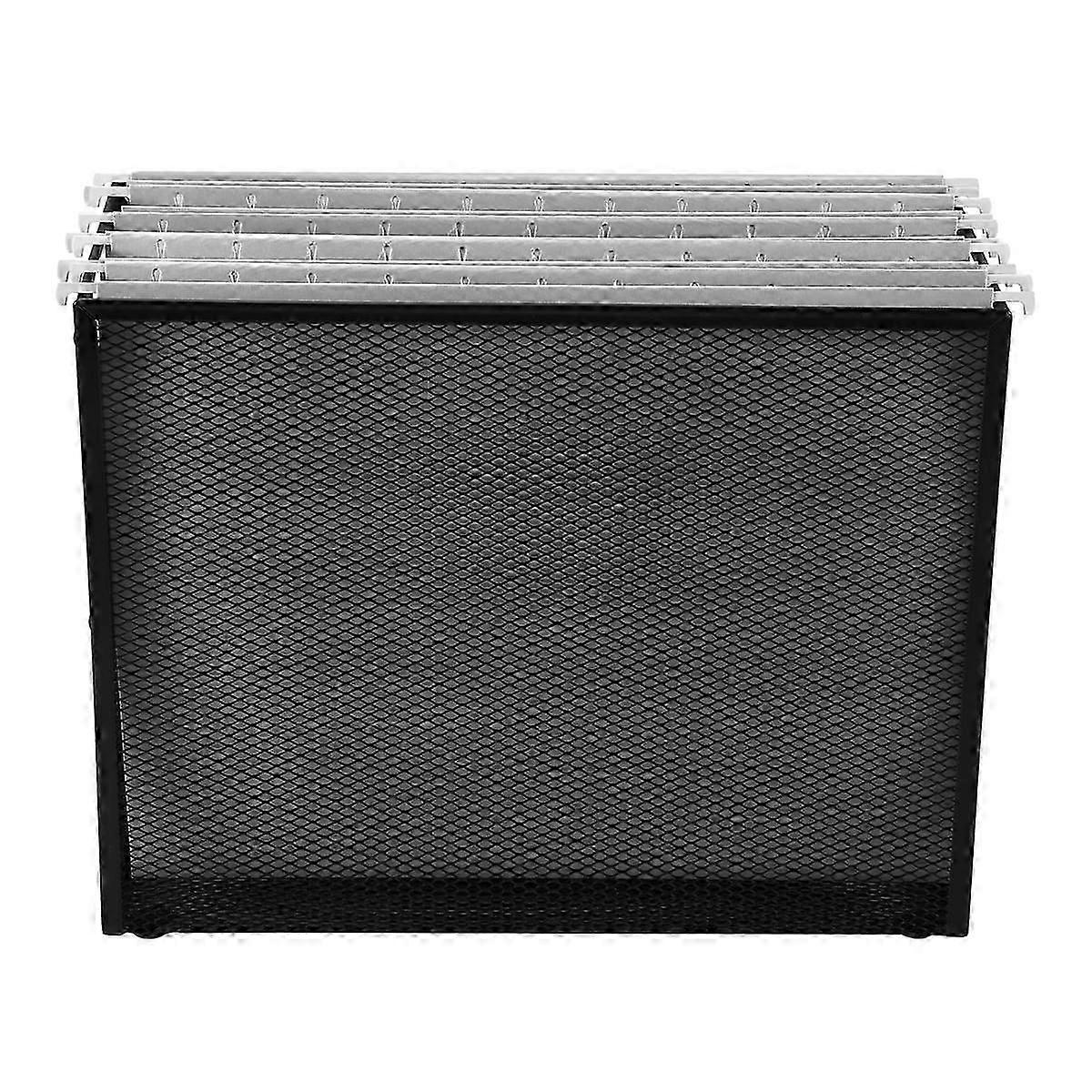 Hanging File Organizer Filing Box,Metal Mesh File Crate Desk Organizer Magazine Holder with 5 Hangi