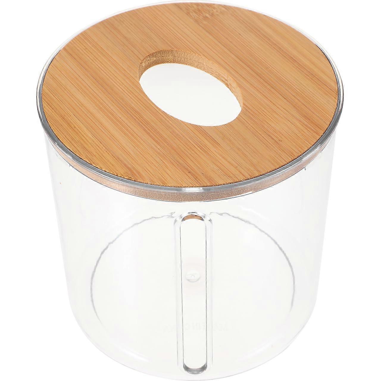 Transparent Round Tissue Paper Container Space-Saving Design Easy Side Pull for Kitchen
